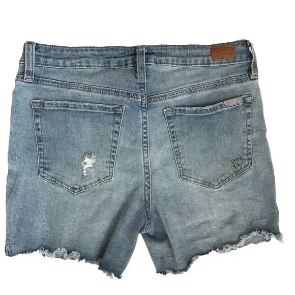 Seven7 Seven Denim Weekend Shorts Women 6 Blue Stretch Bling Stars Patriotic USA - Picture 7 of 12